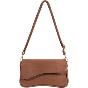Shoulder Bag Vegan Leather with 2 Removable Strap Camel